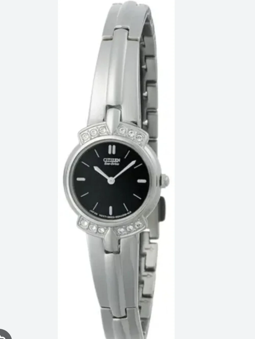 Citizen Eco Drive Silhouette Black Dial Ladies Silver Tone Watch